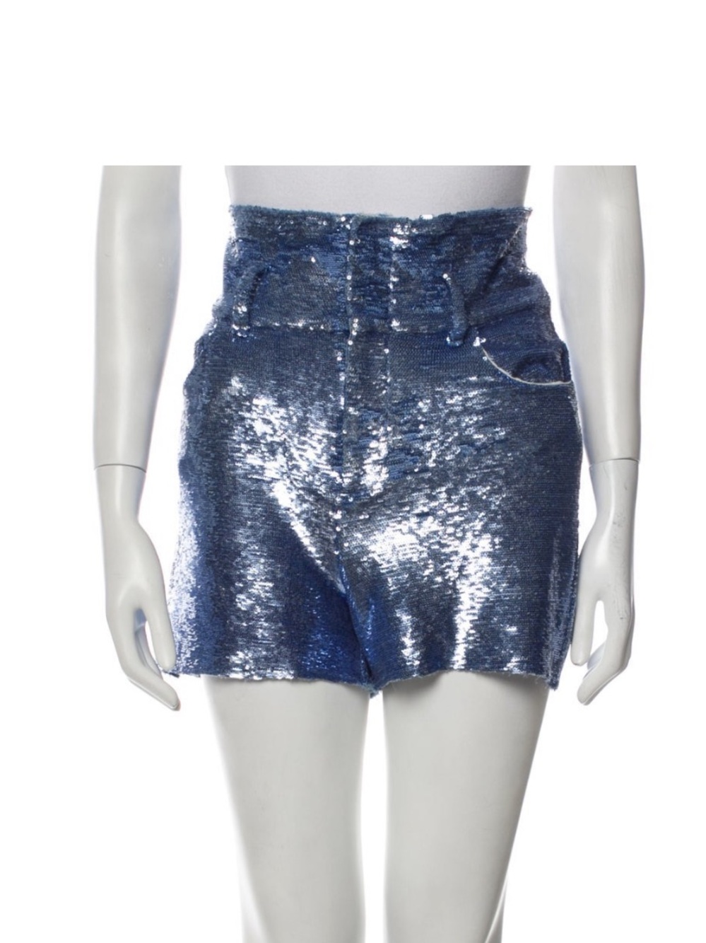 IRO High-Waist Blue Sequin Shorts